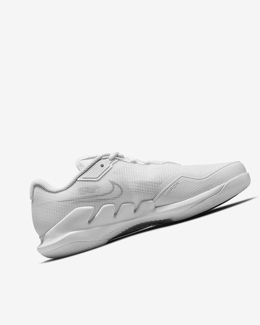White / Metal Silver Nike Court Air Zoom Vapor Pro Women's Tennis Shoes | CA_4771