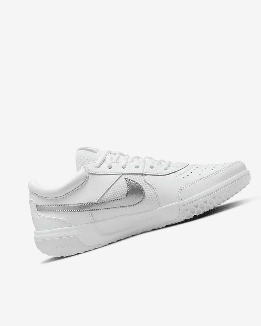 White / Metal Silver Nike Court Zoom Lite 3 Women's Tennis Shoes | CA_4878