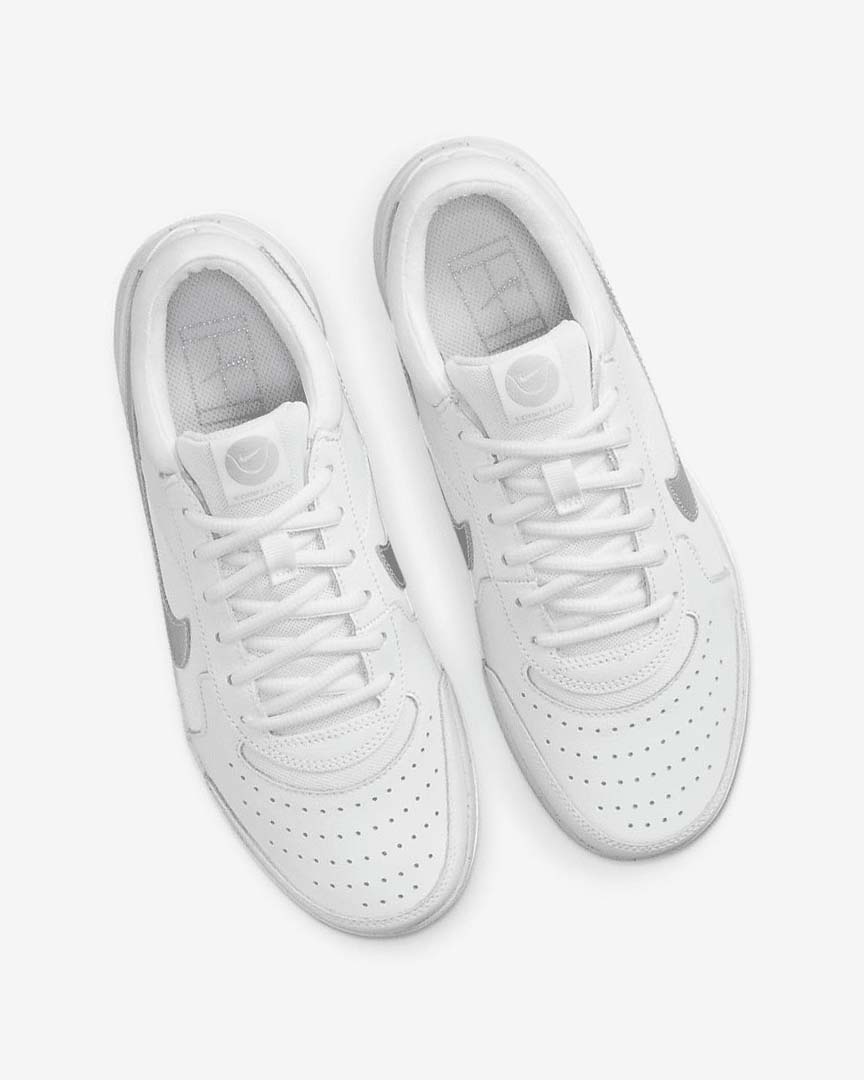 White / Metal Silver Nike Court Zoom Lite 3 Women's Tennis Shoes | CA_4878