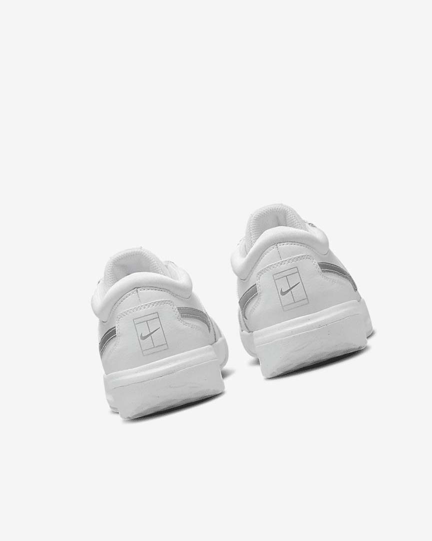 White / Metal Silver Nike Court Zoom Lite 3 Women's Tennis Shoes | CA_4878