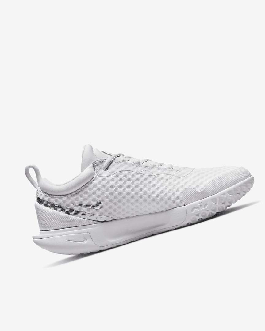 White / Metal Silver Nike Court Zoom Pro Women's Tennis Shoes | CA_5548