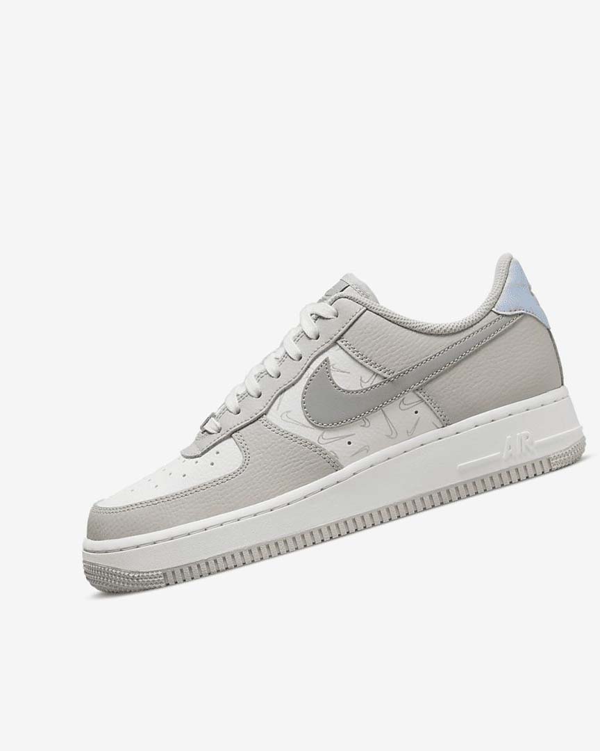 White / Metal Silver / Platinum Nike Air Force 1 \'07 Women\'s Sneakers | CA_4891