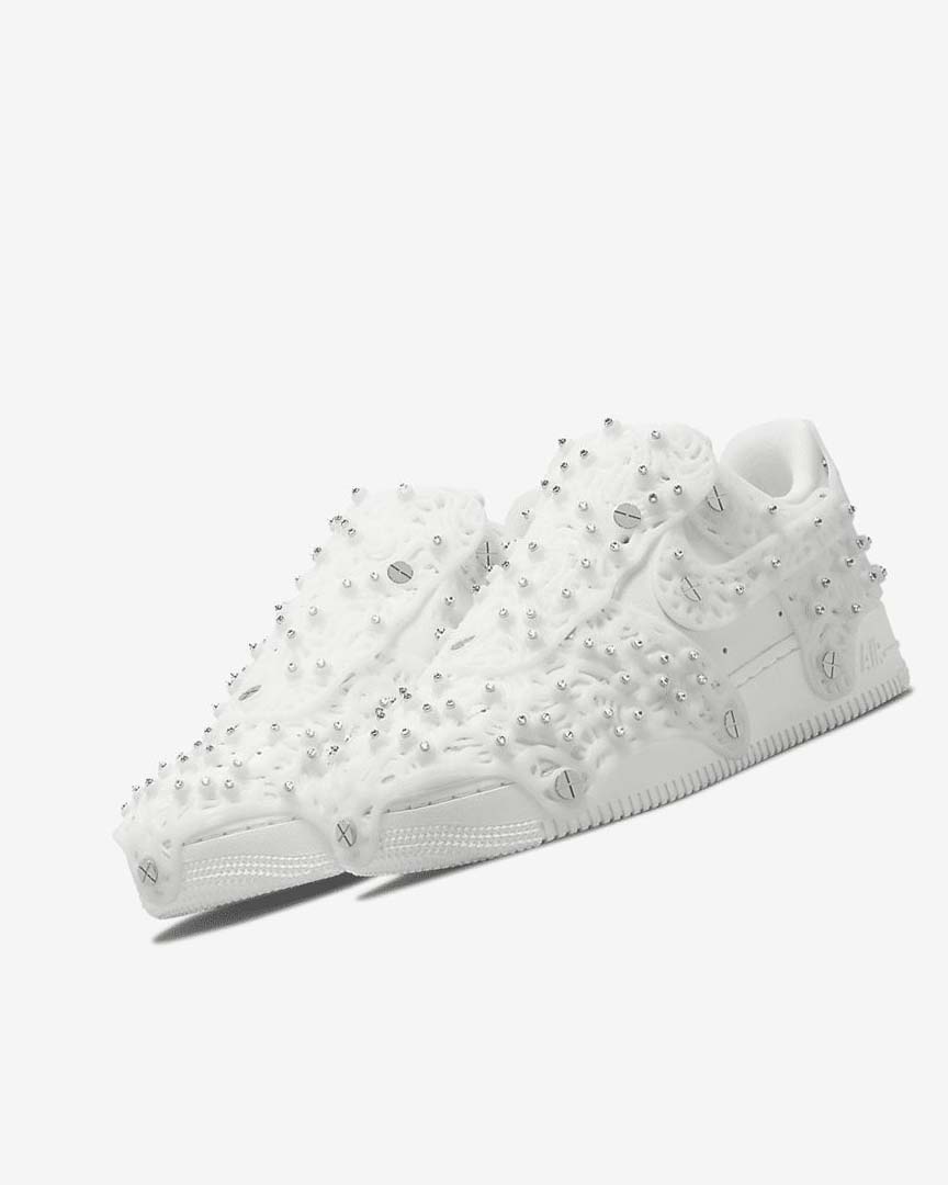 White / Metal Silver / White Nike Air Force 1 LXX x Swarovski Women's Sneakers | CA_5513