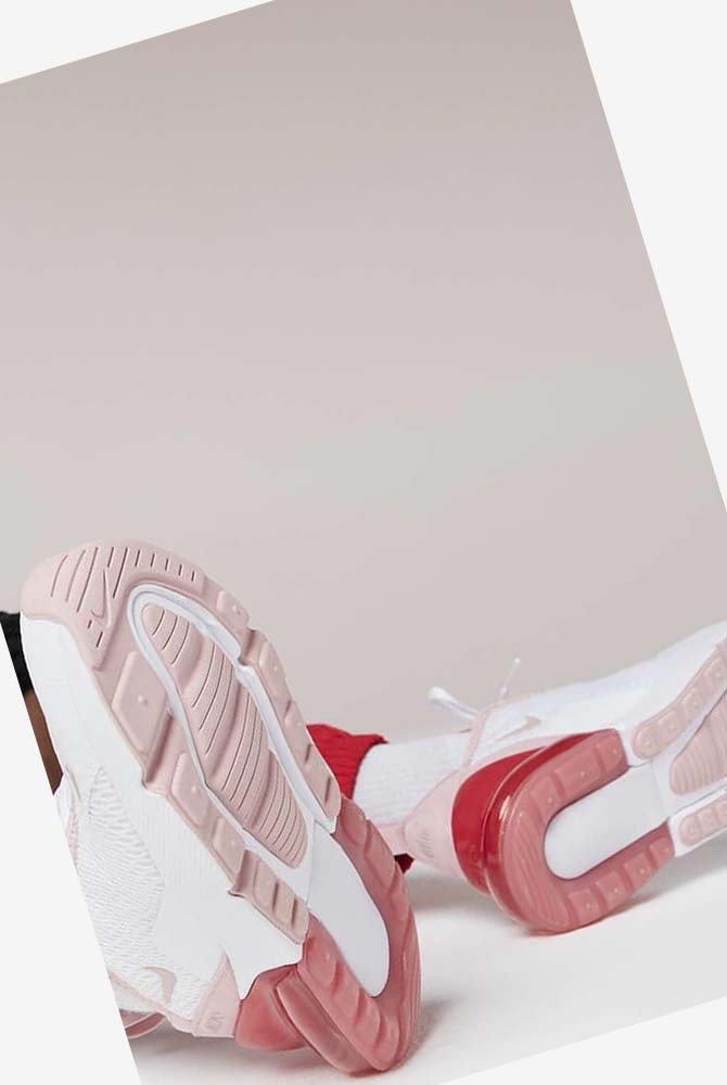 White / Metal Silver / White Nike Air Max 270 Girls' Casual Shoes | CA_2645