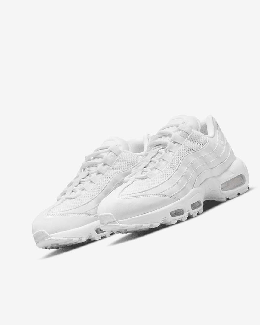 White / Metal Silver / White Nike Air Max 95 Women's Casual Shoes | CA_2882