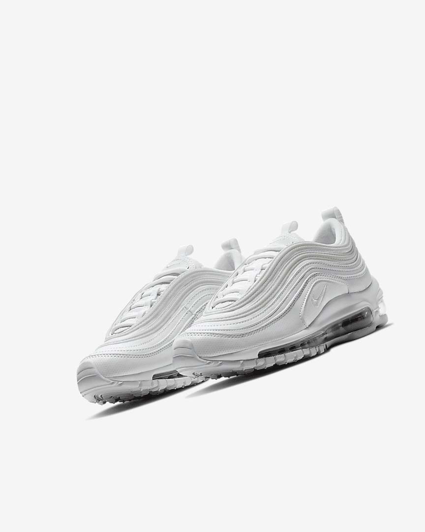 White / Metal Silver / White Nike Air Max 97 Boys' Casual Shoes | CA_2965