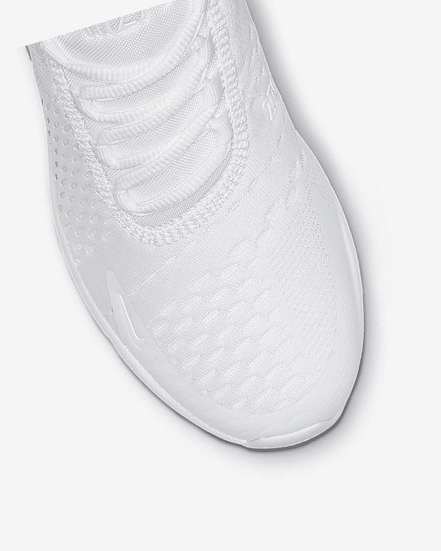 White / Metal Silver / White Nike Air Max 270 Girls' Casual Shoes | CA_3127