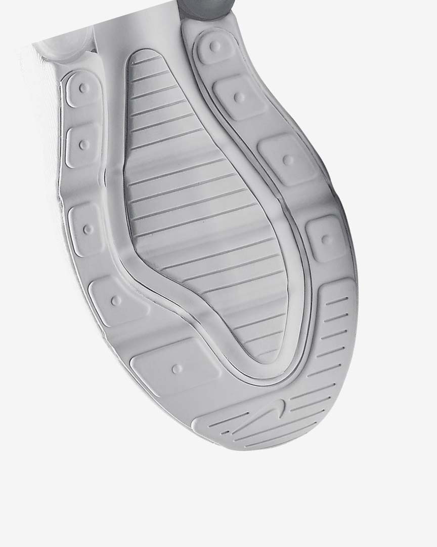 White / Metal Silver / White Nike Air Max 270 Boys' Casual Shoes | CA_5331