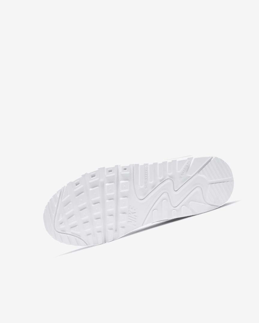 White / Metal Silver / White / White Nike Air Max 90 LTR Girls' Casual Shoes | CA_4839