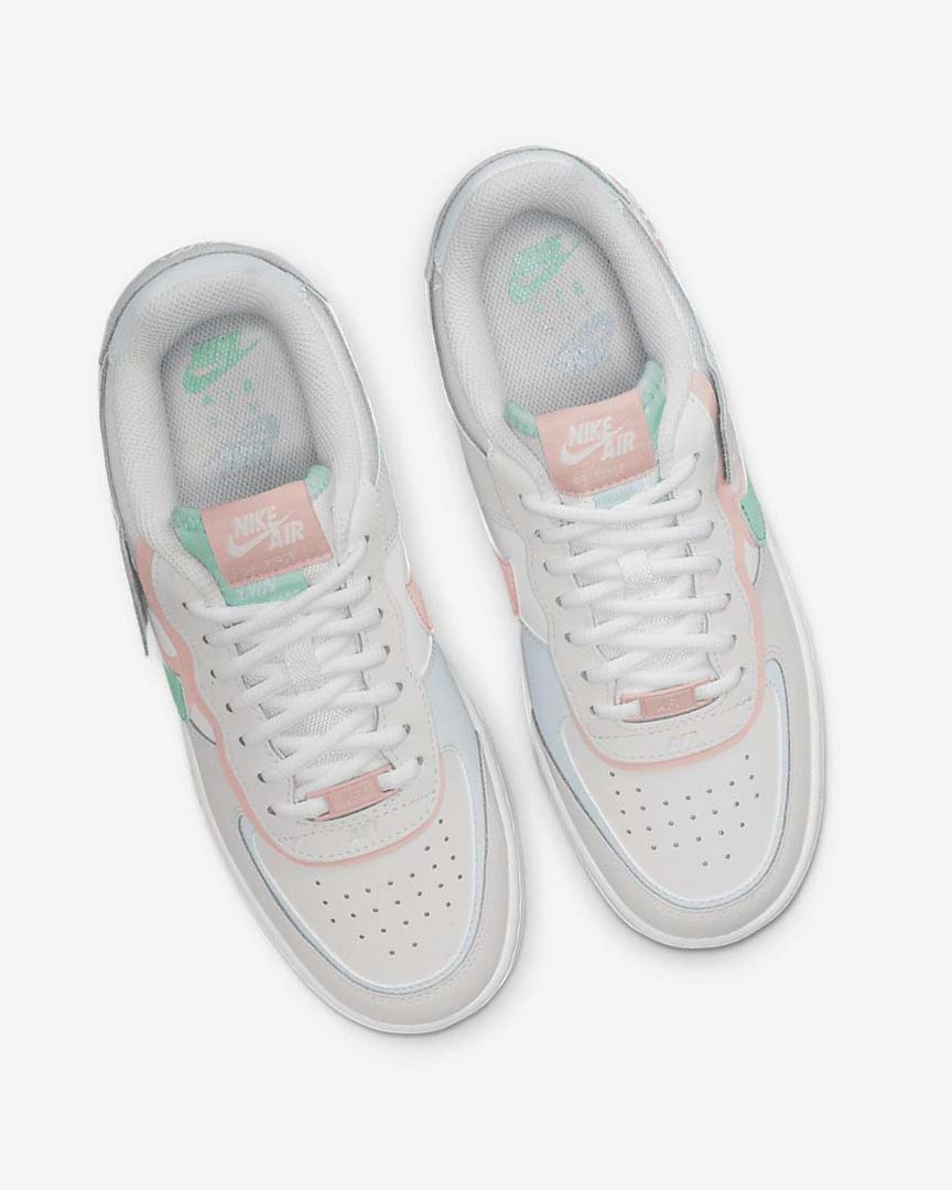 White / Mint / Grey Nike Air Force 1 Shadow Women's Sneakers | CA_1203
