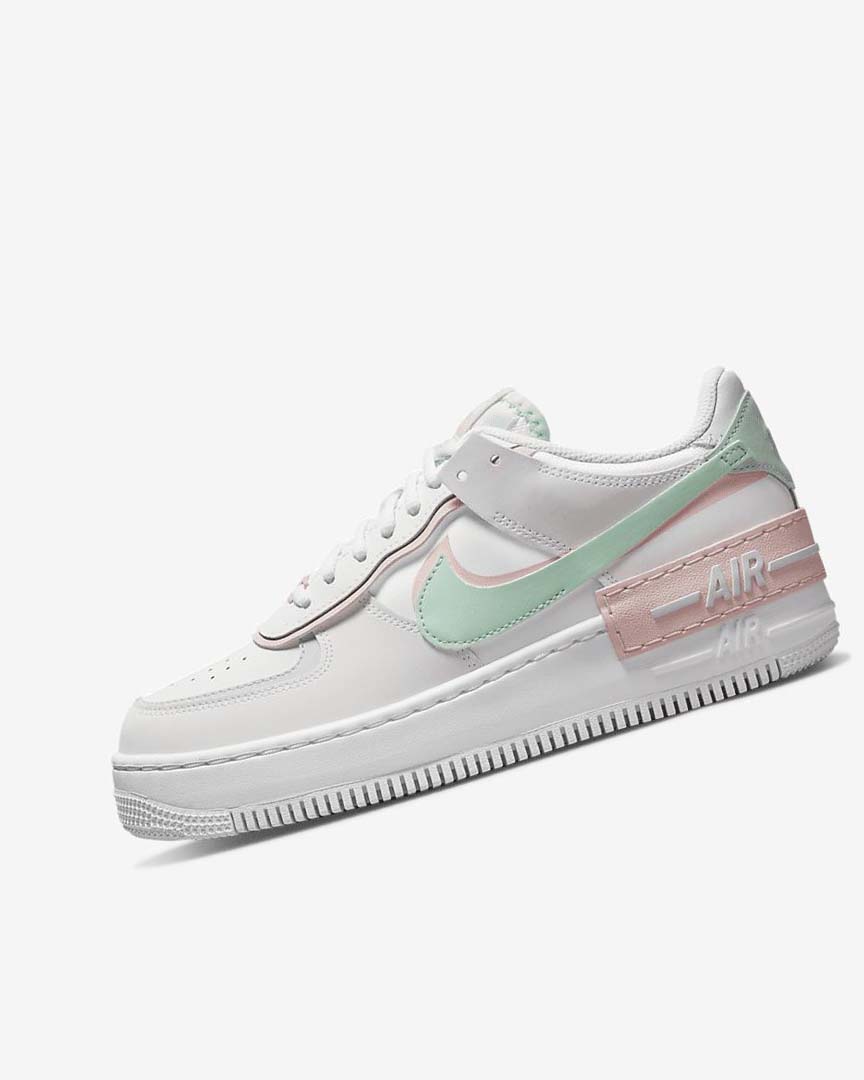 White / Mint / Grey Nike Air Force 1 Shadow Women\'s Sneakers | CA_1203