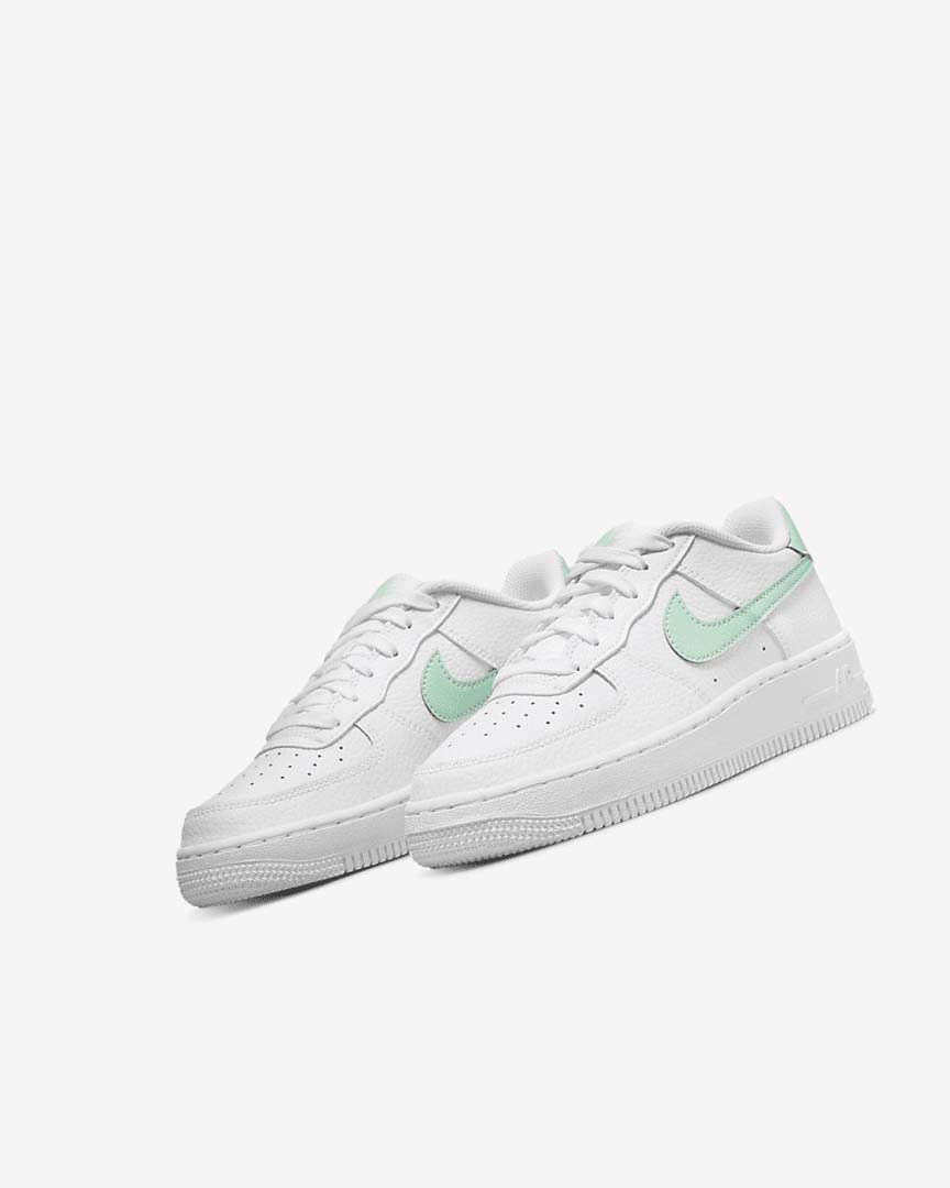 White / Mint Nike Air Force 1 Girls' Sneakers | CA_4747