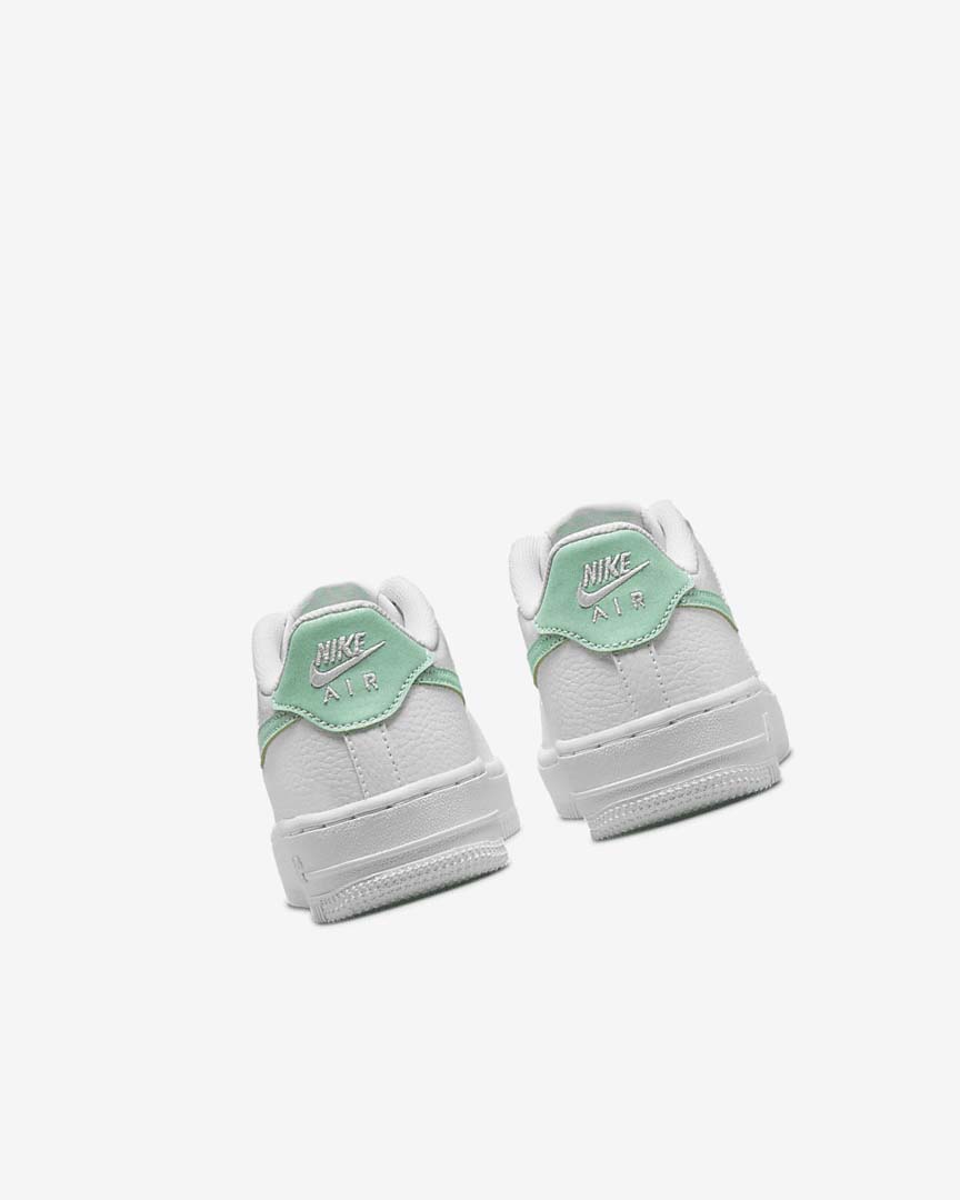 White / Mint Nike Air Force 1 Girls' Sneakers | CA_4747