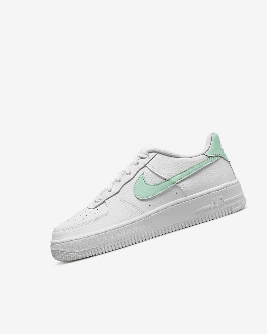 White / Mint Nike Air Force 1 Girls\' Sneakers | CA_4747