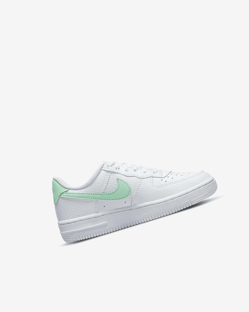 White / Mint Nike Force 1 Boys' Shoes | CA_2859