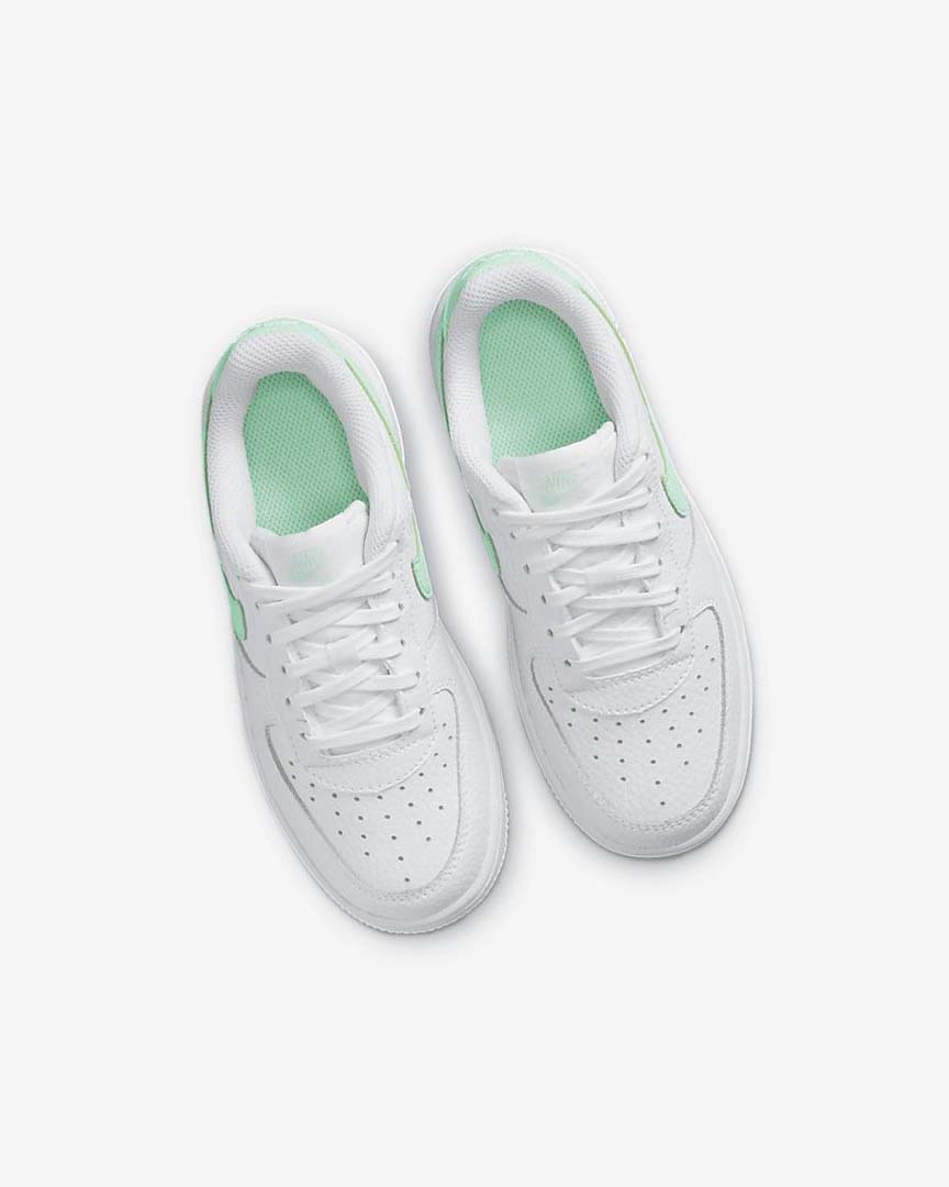 White / Mint Nike Force 1 Boys' Shoes | CA_2859