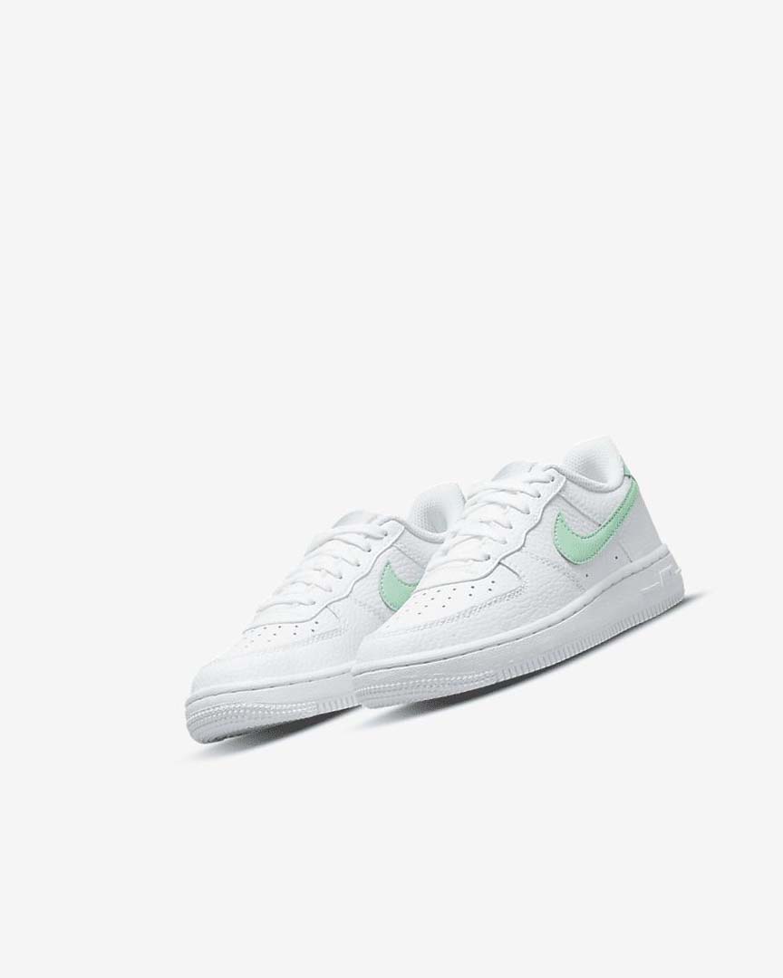 White / Mint Nike Force 1 Boys' Shoes | CA_2859