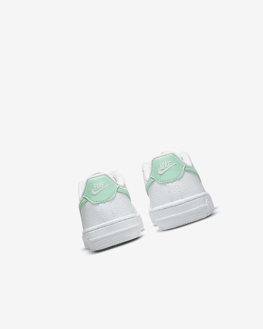White / Mint Nike Force 1 Boys' Shoes | CA_2859