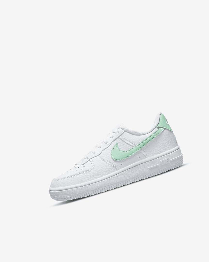 White / Mint Nike Force 1 Boys\' Shoes | CA_2859