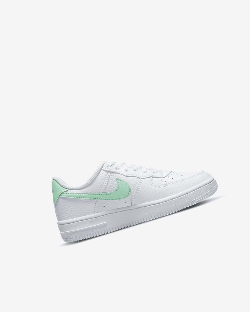 White / Mint Nike Force 1 Girls' Shoes | CA_5214