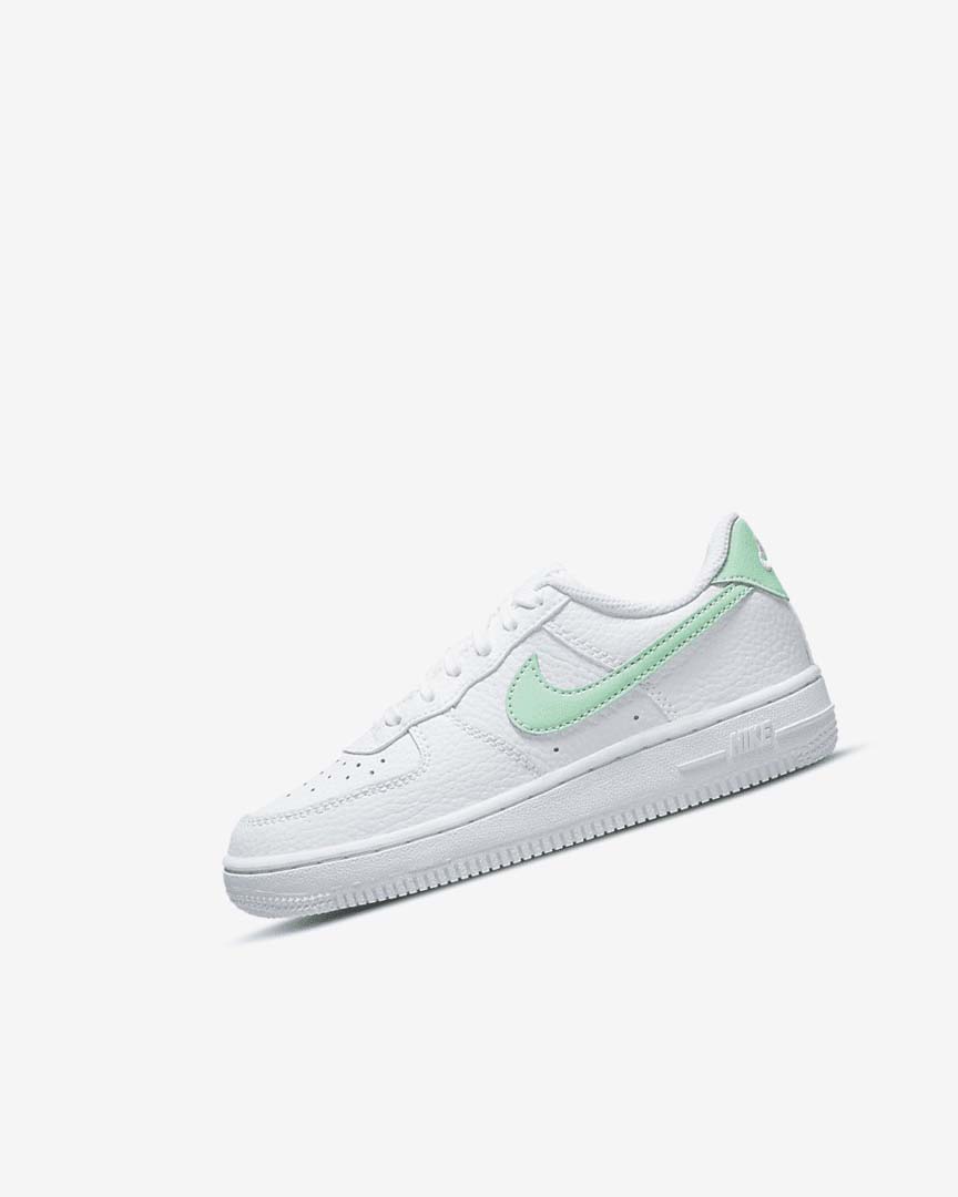 White / Mint Nike Force 1 Girls\' Shoes | CA_5214