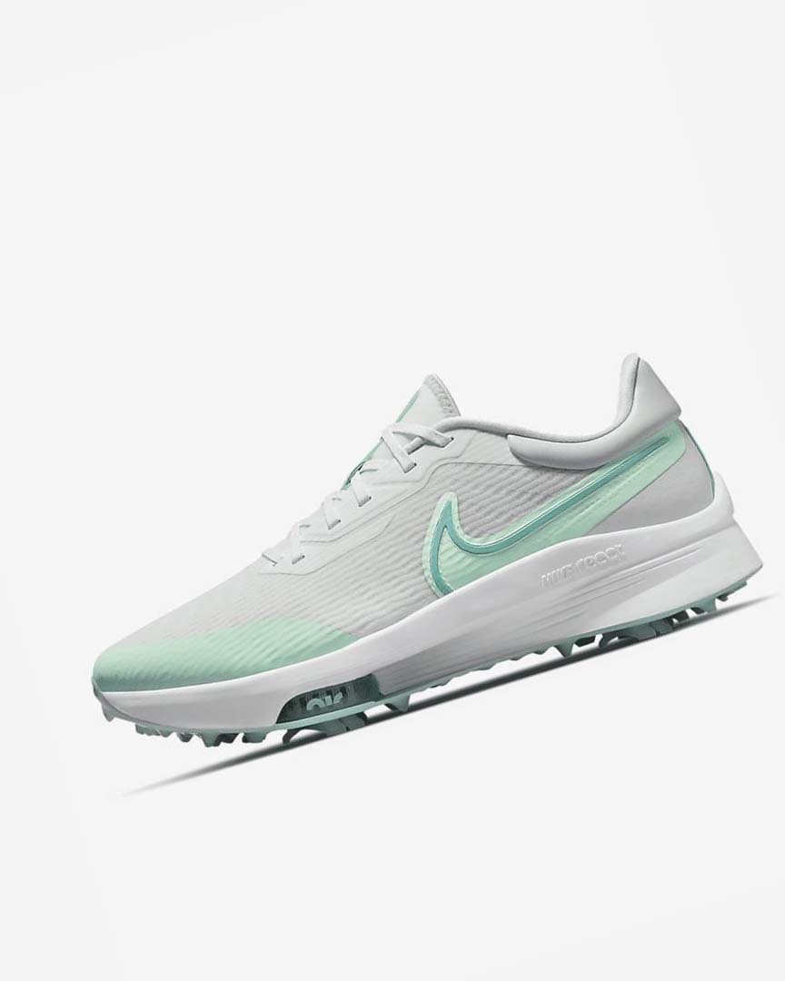 White / Mint / Platinum / Turquoise Nike Air Zoom Infinity Tour NEXT% Men\'s Golf Shoes | CA_2384