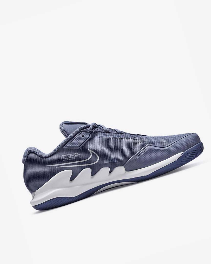 White / Navy Nike Court Air Zoom Vapor Pro Men's Tennis Shoes | CA_4853