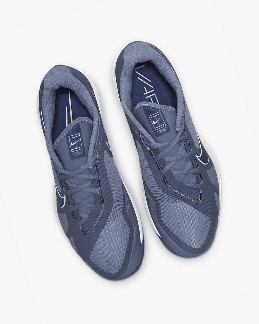 White / Navy Nike Court Air Zoom Vapor Pro Men's Tennis Shoes | CA_4853