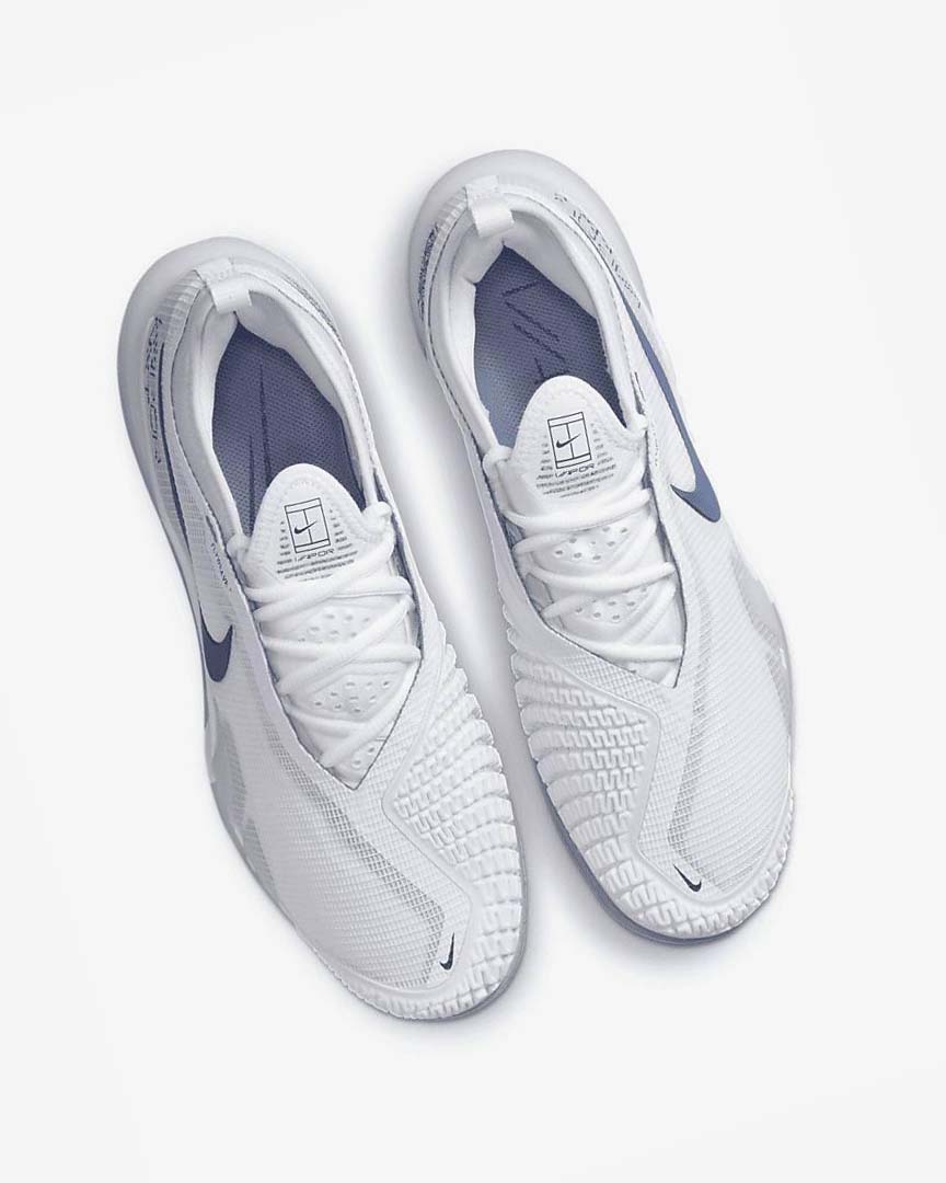 White / Navy Nike Court React Vapor NXT Men's Tennis Shoes | CA_3190