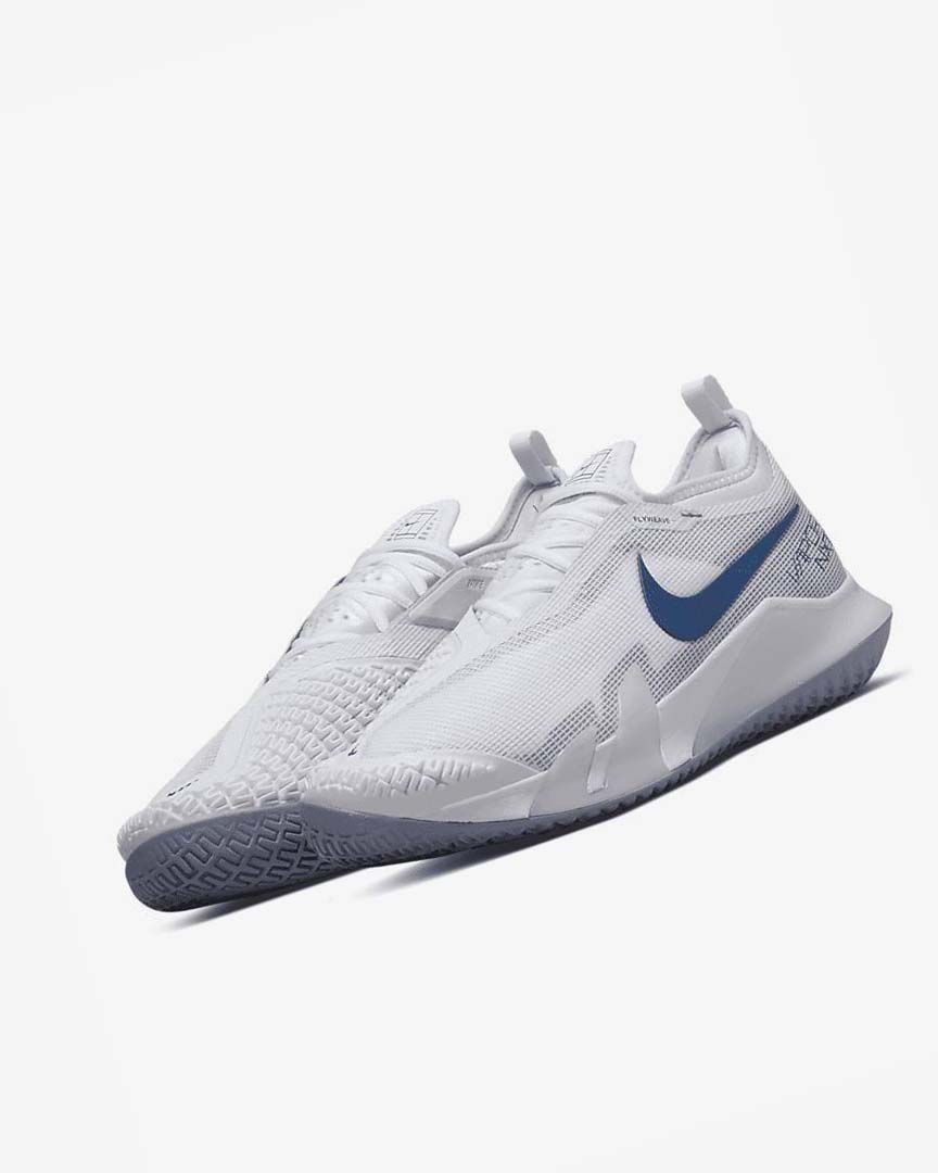 White / Navy Nike Court React Vapor NXT Men's Tennis Shoes | CA_3190