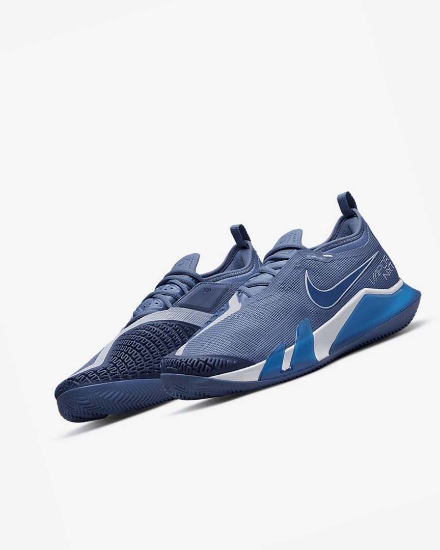 White / Navy Nike Court React Vapor NXT Men's Tennis Shoes | CA_5065