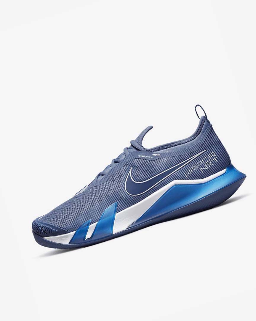 White / Navy Nike Court React Vapor NXT Men\'s Tennis Shoes | CA_5065
