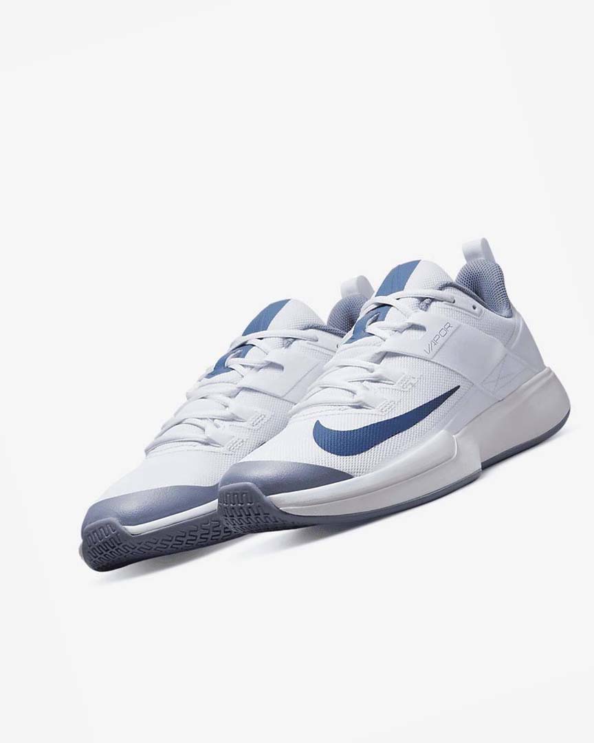 White / Navy Nike Court Vapor Lite Men's Tennis Shoes | CA_5101