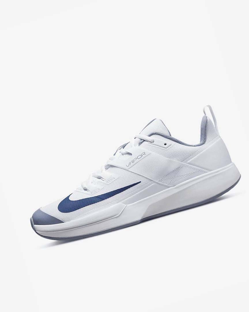 White / Navy Nike Court Vapor Lite Men\'s Tennis Shoes | CA_5101