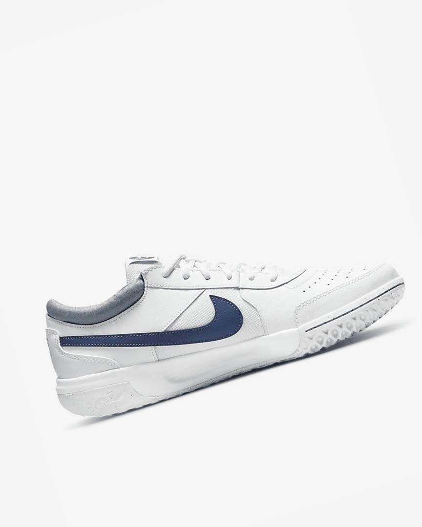 White / Navy Nike Court Zoom Lite 3 Men's Tennis Shoes | CA_5135