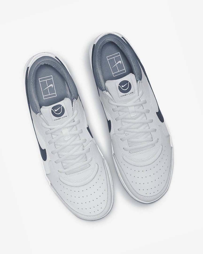 White / Navy Nike Court Zoom Lite 3 Men's Tennis Shoes | CA_5135