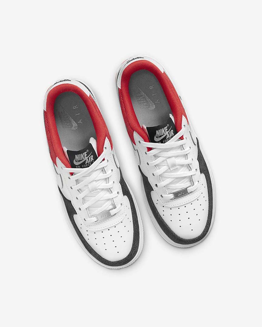 White / Navy / Red / White Nike Air Force 1 LV8 Boys' Sneakers | CA_2515