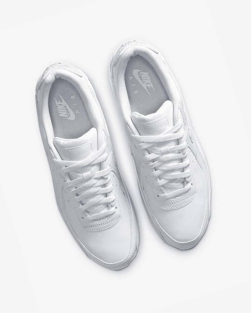 White Nike Air Max 90 LTR Men's Casual Shoes | CA_4824
