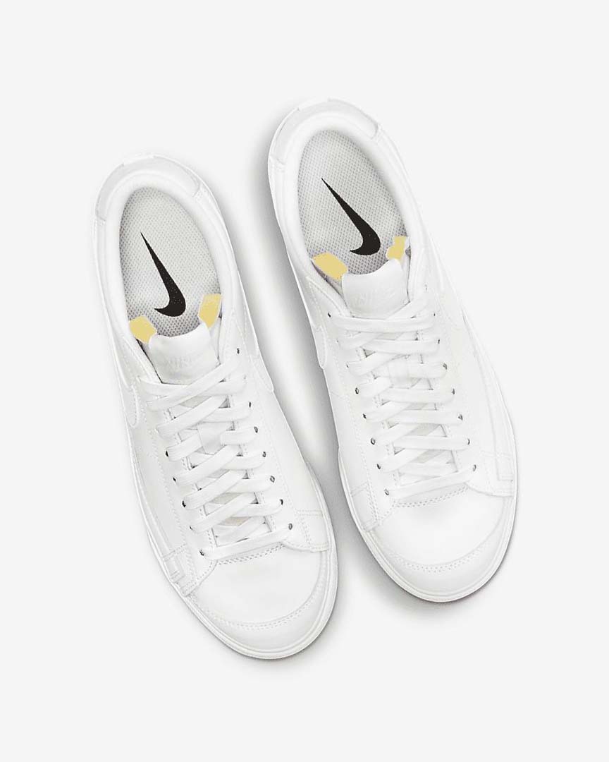 White Nike Blazer Low Platform Women's Sneakers | CA_2253