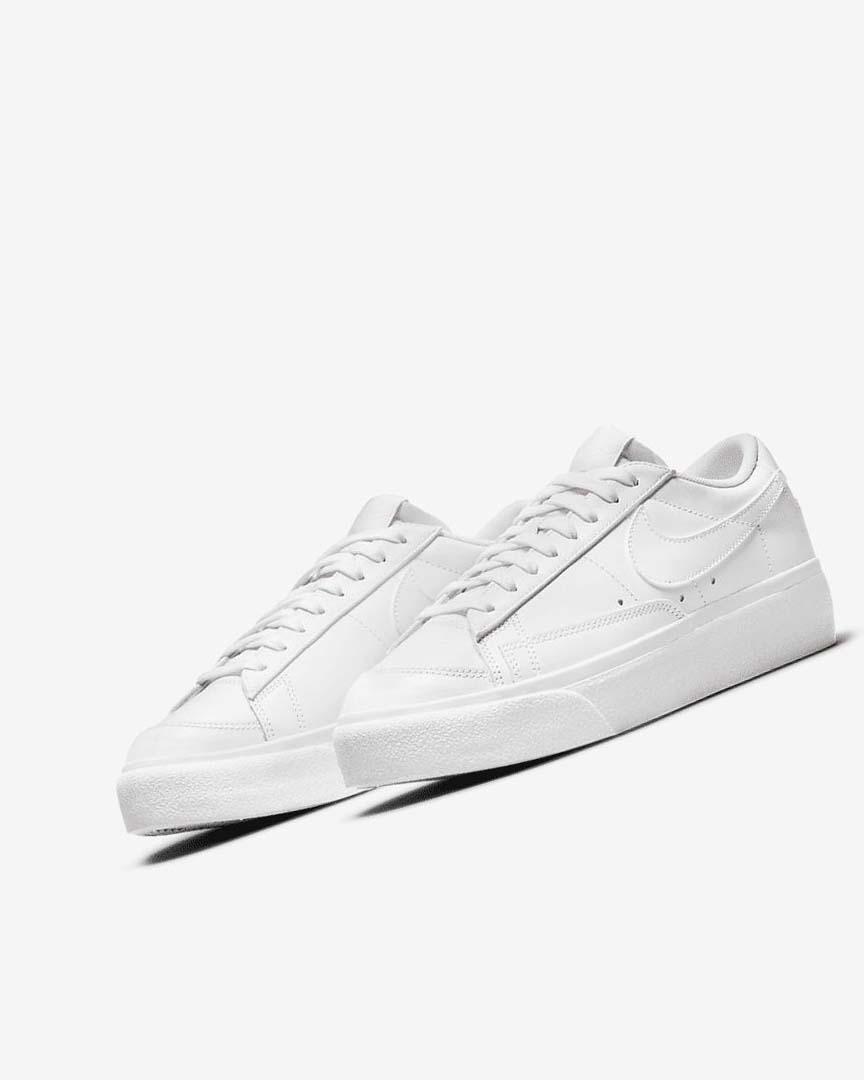 White Nike Blazer Low Platform Women's Sneakers | CA_2253