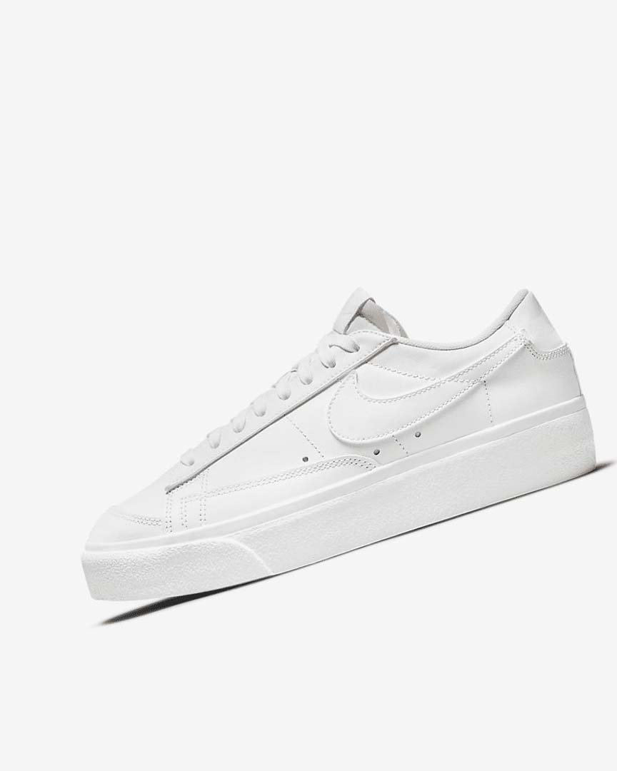 White Nike Blazer Low Platform Women\'s Sneakers | CA_2253