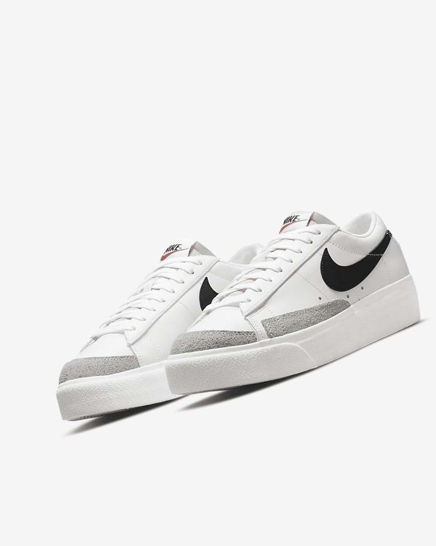 White Nike Blazer Low Platform Women's Sneakers | CA_5253