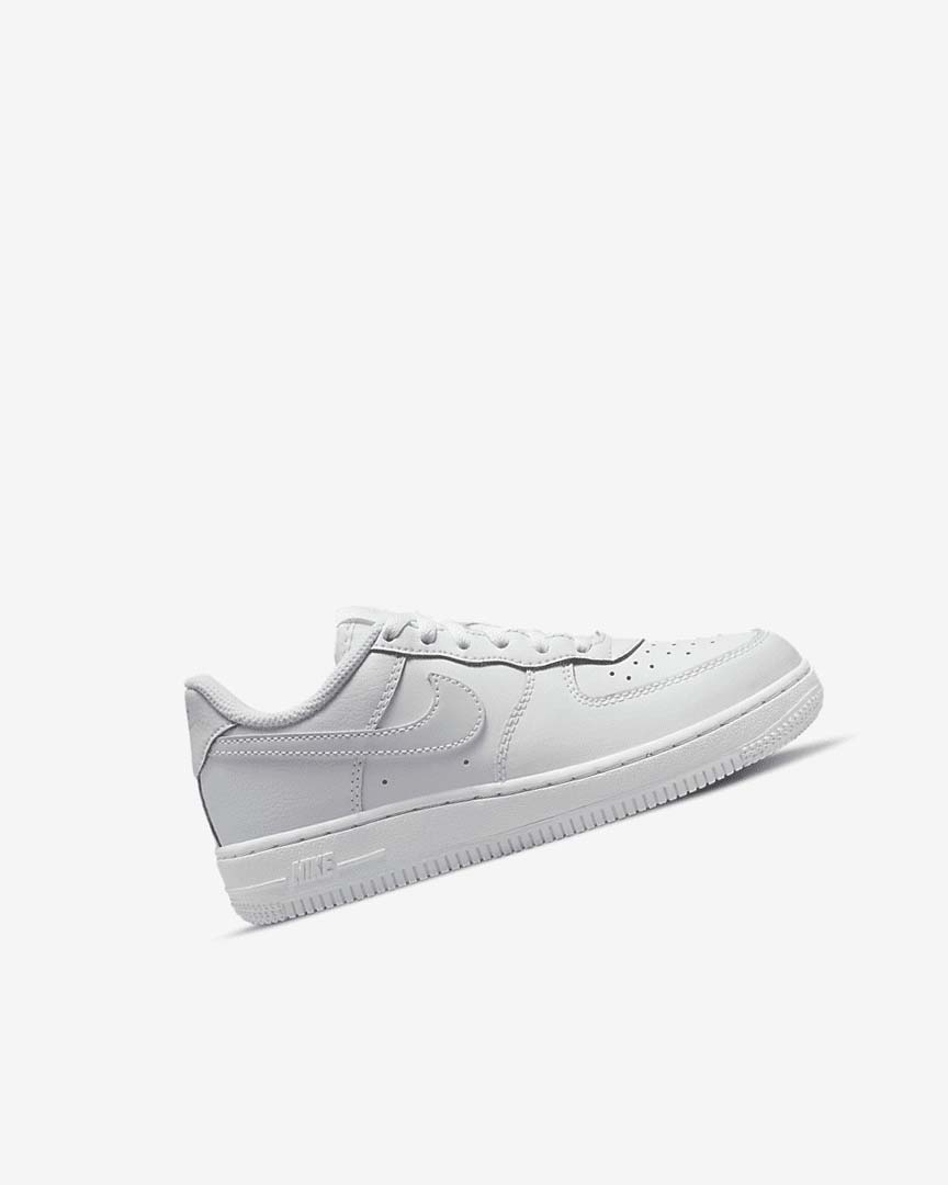 White Nike Force 1 Girls' Shoes | CA_5488