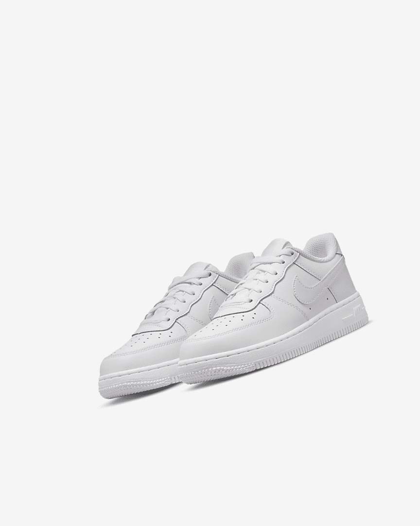 White Nike Force 1 Girls' Shoes | CA_5488