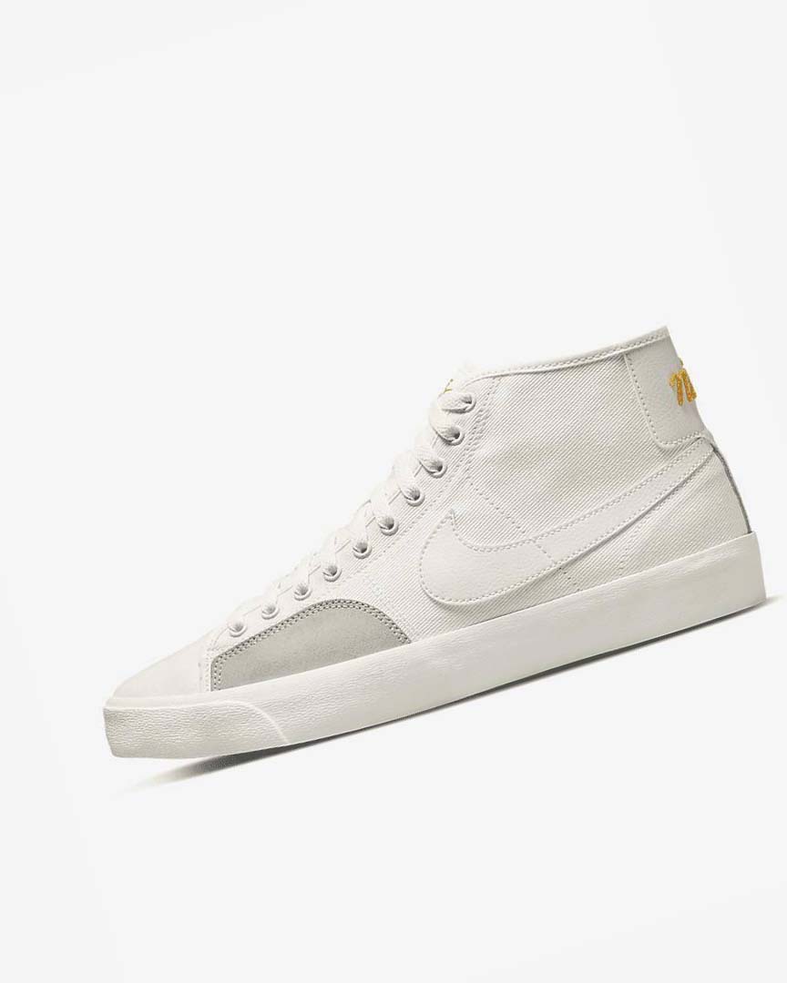 White Nike SB BLZR Court Mid Premium Men\'s Skate Shoes | CA_2484