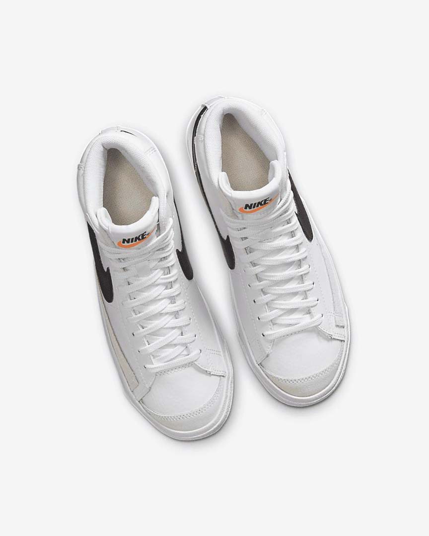 White / Orange / Black Nike Blazer Mid '77 Boys' Sneakers | CA_4610