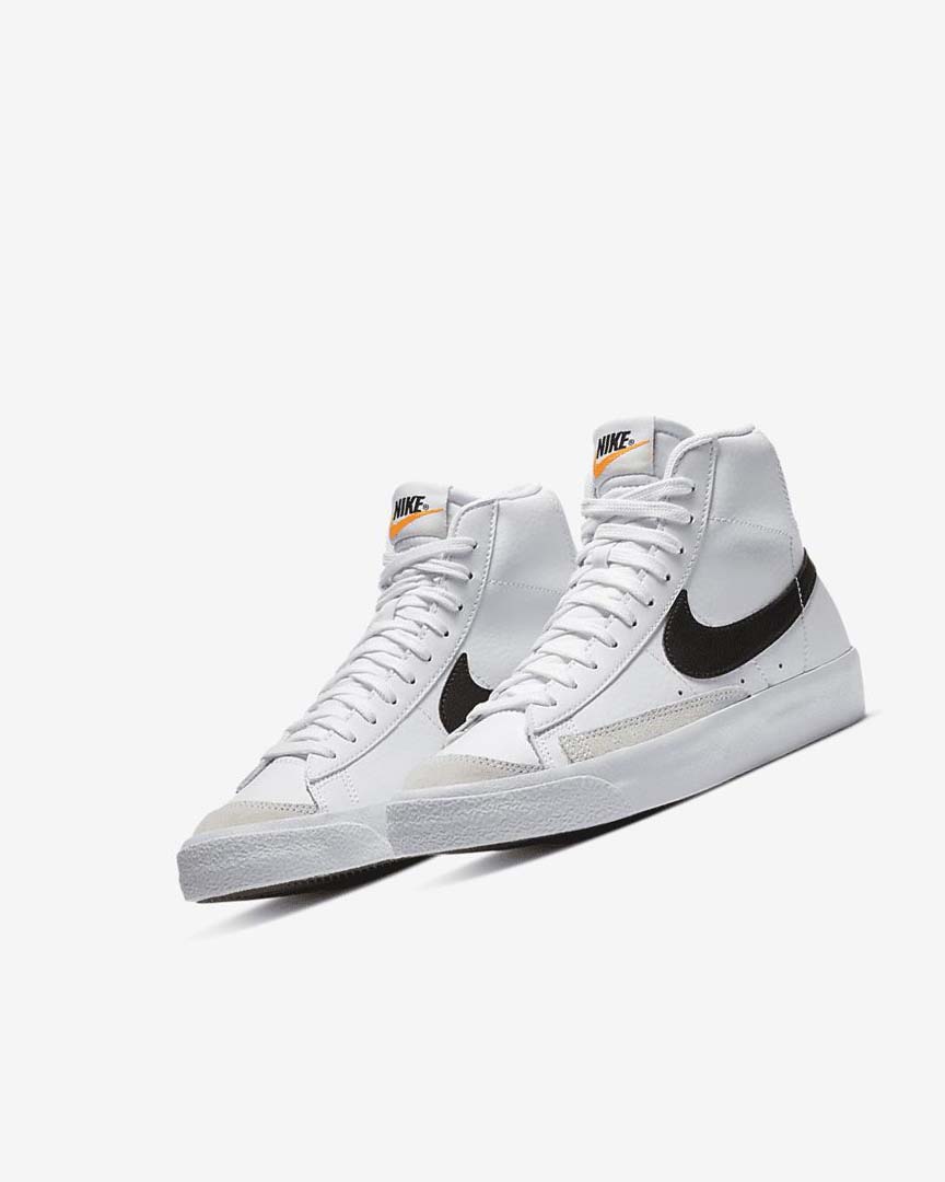 White / Orange / Black Nike Blazer Mid '77 Boys' Sneakers | CA_4610