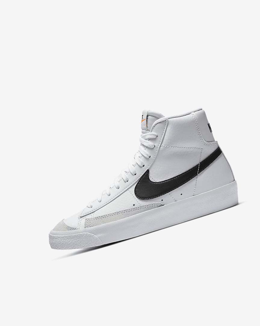 White / Orange / Black Nike Blazer Mid \'77 Boys\' Sneakers | CA_4610
