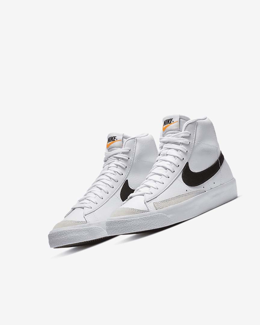 White / Orange / Black Nike Blazer Mid '77 Girls' Sneakers | CA_4967