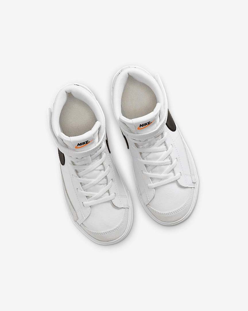 White / Orange / Black Nike Blazer Mid '77 Girls' Sneakers | CA_5322